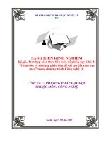 Tích hợp kiến thức liên môn để giảng dạy chủ đề phân bón và sử dụng phân bón để cải tạo đất xám bạc màu trong chương trình công nghệ 10  