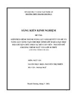 Góp phần hình thành năng lực giải quyết vấn đề và năng lực sáng tạo cho học sinh lớp 10 qua dạy học bài chuyện chức phán sự đền tản viên (nguyễn dữ 