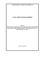 Phân tích, vận dụng các thuật toán sắp xếp để giải quyết một số bài toán viết bằng NNLT c++ 