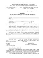 Tải Mẫu thông báo sửa đổi, bổ sung đơn yêu cầu giải quyết việc dân sự - HoaTieu.vn