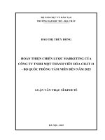 Hoàn thiện chiến lược marketing của công ty tnhh một thành viên hóa chất 21   bộ quốc phòng tầm nhìn đến năm 2025    
