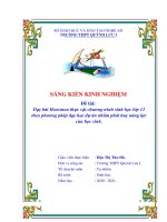 Dạy bài hoocmon thực vật chương trình sinh học lớp 11 theo phương pháp dạy học dự án nhằm phát huy năng lực của học sinh  