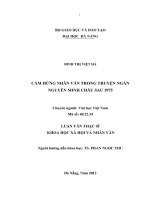 Cảm hứng nhân văn trong truyện ngắn nguyễn minh châu sau 1975    