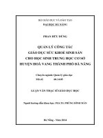 Quản lý công tác giáo dục sức khoẻ sinh sản cho học sinh trung học cơ sở huyện hoà vang thành phố đà nẵng   