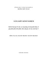 Thiết kế bài dạy tổ chức các hoạt động trên lớp phần hàm số góp phần phát triển phẩm chất, năng lực cho học sinh lớp 12 
