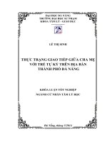 Thực trạng giao tiếp giữa cha mẹ với trẻ tự kỷ trên địa bàn thành phố đà nẵng  
