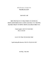 Biện pháp quản lý hoạt động tự đánh giá trong kiểm định chất lượng giáo dục của trường đại học phạm văn đồng trong giai đoạn hiện nay  