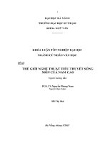 Thế giới nghệ thuật tiểu thuyết sống mòn của nam cao  