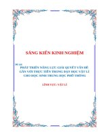 Phát triển năng lực giải quyết vấn đề gắn với thực tiễn trong dạy học vật lí cho học sinh trung học phổ thông 