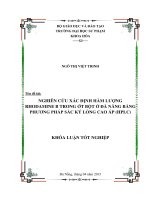 Nghiên cứu xác định hàm lượng rhodamine b trong ớt bột ở đà nẵng bằng phương pháp sắc ký lỏng cao áp (hplc)  