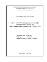 Một số giải pháp trong việc giáo dục học sinh cá biệt góp phần nâng cao hiệu quả công tác chủ nhiệm ở trường THPT nguyễn trãi 