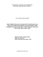 Phát triển năng lực giải quyết vấn đề sáng tạo cho học sinh lớp 10c2 thông qua hoạt động trải nghiệm ứng dụng hệ thức lượng giác vào cuộc sống thực tiễn 