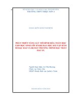 Phát triển năng lực mô hình hóa toán học cho học sinh lớp 10 khi dạy học bài tập hàm số bậc hai và hệ bất phương trình bậc nhất hai ẩn 