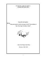 Using some games to teach warm ups to the 10th form students at quy chau upper secondary school 