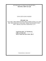 Dạy học theo định hướng phát triển năng lực cho học sinh khi dạy sạng bài hình thành kiến thức mới trong chương trình địa lý 10 cơ bản 