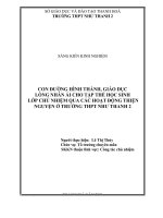 Con đường hình thành, giáo dục lòng nhân ái cho tập thể học sinh lớp chủ nhiệm qua các hoạt động thiện nguyện ở trường THPT như thanh 2 