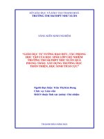Giáo dục tư tưởng đạo đức, tác phong học tập của học sinh lớp chủ nhiệm trường THCSTHPT như xuân qua phong trào xây dựng trường học thân thiện, học sinh tích cực 
