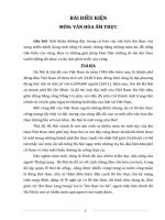 Bài điều kiện môn văn hóa ẩm thực: Giới thiệu những đặc trưng cơ bản của văn hóa ẩm thực của vùng miền mình đang sinh sống và minh chứng bằng những món ăn, đồ uống tiêu biểu của vùng. Đưa ra những giải pháp khai thác những di sản ẩm thực truyền thống đó p