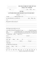 Mẫu đề nghị quyết định áp dụng biện pháp điều tra tố tụng đặc biệt