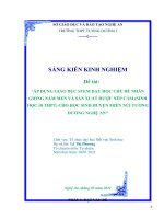 Áp dụng giáo dục STEM dạy học chủ đề nhân giống nấm men và sản xuất rượu nếp cẩm (sinh học 10 THPT) cho học sinh huyện miền núi tương dương nghệ an 