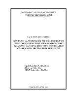 Xây dựng và sử dụng bài tập hoá học hữu cơ lớp 12 có nội dung thực tiễn nhằm phát huy khả năng vận dụng kiến thức môn hóa học của học sinh trường THPT triệu sơn 2 