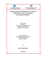 Language activites for improving the linguistic competence of first year students in thai nguyen university 