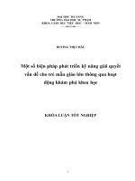 Một số biện pháp phát triển kỹ năng giải quyết vấn đề cho trẻ mẫu giáo lớn thông qua hoạt động khám phá khoa học   