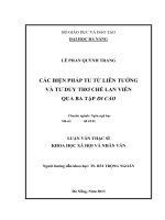 Các biện pháp tu từ liên tưởng và tư duy thơ chế lan viên qua ba tập di cảo  