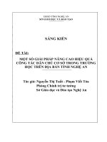 Một số giải pháp nâng cao hiệu quả thực hiện quy chế dân chủ ở cơ sở trong trường học trên địa bàn tỉnh nghệ an 