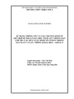 Sử dụng thông tin và câu chuyện kinh tế kết hợp kĩ thuật dạy học tích cực trong dạy chủ đề các quy luật kinh tế cơ bản trong sản xuất và lưu thông hàng hóa – giáo dục công dân 11 