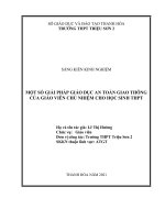 Giải pháp giáo dục an toàn giao thông cho học sinh lớp chủ nhiệm ở trường THPT triệu sơn 2 