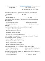 Đề kiểm tra cuối học kì 2 lớp 12 môn Lịch sử có đáp án năm học 2020 - 2021