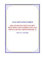Một số phương pháp tổ chức hoạt động trải nghiệm sáng tạo trong chương trình sinh học 11 
