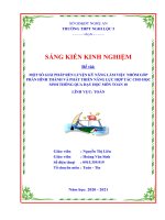 Một số giải pháp rèn luyện kỹ năng làm việc nhóm góp phần hình thành và phát triển năng lực hợp tác cho học sinh thông qua dạy học môn toán 10 