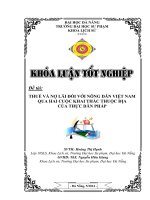 Thuế và nợ lãi đối với nông dân việt nam qua hai cuộc khai thác thuộc địa của thực dân pháp  