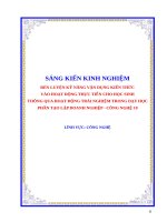 Rèn luyện kỹ năng vận dụng kiến thức vào thực tiễn cho học sinh thông qua tổ chức hoạt động trải nghiệm trong dạy học phần tạo lập doanh nghiệp   công nghệ 10 THPT  