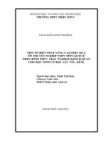 Một số biện pháp nâng cao hiệu quả ôn thi tốt nghiệp THPT môn lịch sử theo hình thức trắc nghiệm khách quan cho học sinh có học lực yếu, kém 