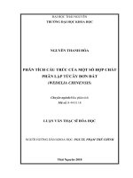 Luận văn thạc sĩ phân tích cấu trúc của một số hợp chất phân lập từ cây đơn đất 