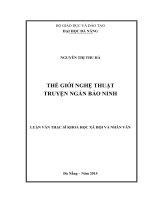 Thế giới nghệ thuật truyện ngắn bảo ninh   