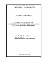 GIẢI PHÁP góp PHẦN làm tốt VAI TRÒ ĐỊNH HƯỚNG NGHỀ NGHIỆP CHO học SINH ở TRƯỜNG TRUNG học PHỔ THÔNG 