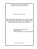 Một số phương pháp kiểm tra, đánh giá giúp học sinh phát triển năng lực khi học môn giáo dục công dân ở trường THPT quảng xương II 