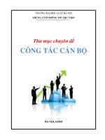 TRƯỜNG ĐẠI HỌC LUẬT HÀ NỘI TRUNG TÂM THÔNG TIN THƯ VIỆN Thư mục chuyên đề CÔNG TÁC CÁN BỘ