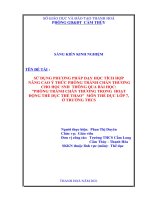 Sử dụng phương pháp dạy học tích hợp để nâng cao ý thức phòng tránh chấn thương cho học sinh thông qua bài học  phòng tránh chấn thương trong hoạt động thể dục thể thao 