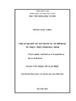 CHUẨN BỊ XÉT XỬ SƠ THẨM VỤ ÁN HÌNH SỰ TỪ THỰC TIỄN TỈNH BẮC NINH LUẬN VĂN THẠC SĨ LUẬT HỌC