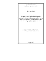 Nghiên cứu giải pháp phát triển thị trường sản phẩm gạch không nung từ xỉ thải của các nhà máy nhiệt điện tại quảng ninh    