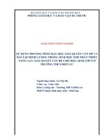 Sử dụng phương pháp dạy học giải quyết vấn đề và bài tập định lượng trong sinh học 8 để phát triển năng lực giải quyết vấn đề cho học sinh lớp 8 ở trường THCS điền lư  