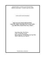 Một số giải pháp bồi dưỡng chuyên môn cho đội ngũ giáo viên tại trường mầm non nga thủy 