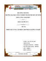 TRƯỜNG ĐẠI HỌC CÔNG NGHIỆP TP HỒ CHÍ MINH KHOA CƠNG NGHỆ ĐIỆN BÁO CÁO ĐỒ ÁN ĐỀ TÀI THIẾT KẾ CUNG CẤP ĐIỆN CHO PHÂN XƯỞNG CƠ KHÍ