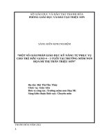 Một số giải pháp giáo dục kỹ năng tự phục vụ cho trẻ mẫu giáo 4 5 tuổi tại trường mầm non họa mi thị trấn triệu sơn 