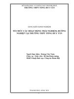 TỔ CHỨC các HOẠT ĐỘNG TRẢI NGHIỆM, HƯỚNG NGHIỆP tại TRƯỜNG THPT TỐNG DUY tân 